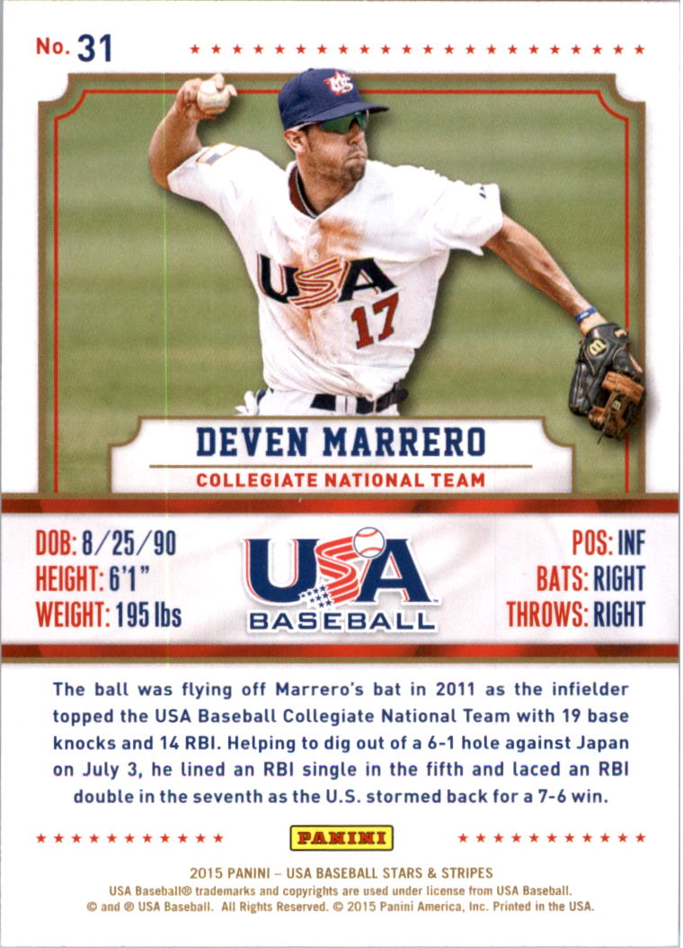 2015 USA Baseball Stars and Stripes Longevity Retail Gold Baseball Card Pick - Picture 53 of 167