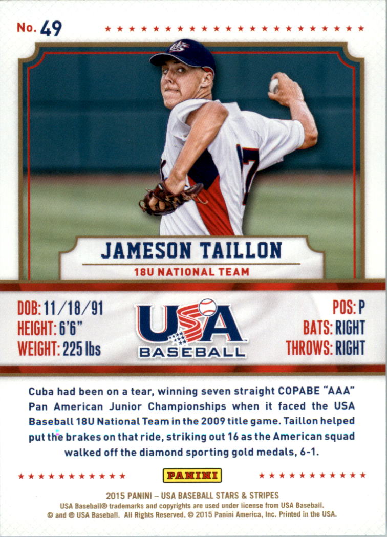 2015 USA Baseball Stars and Stripes Longevity Retail Gold Baseball Card Pick - Picture 85 of 167
