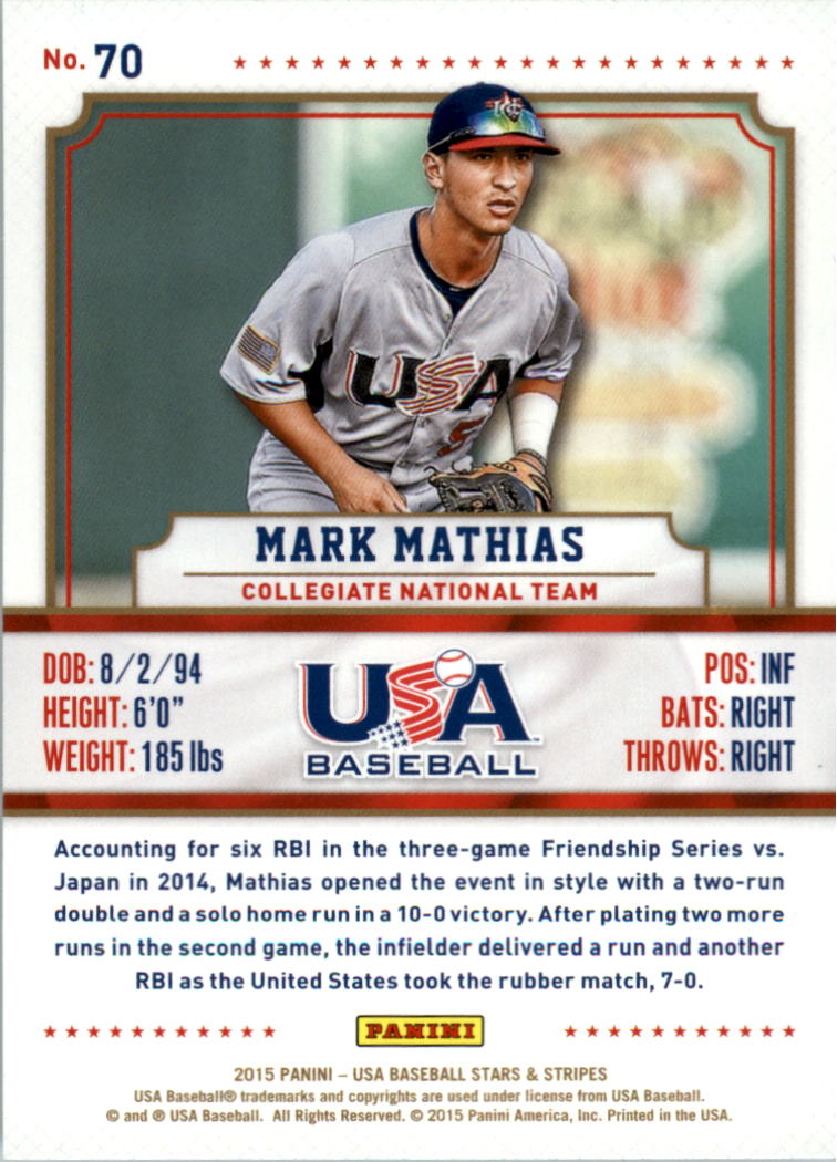 2015 USA Baseball Stars and Stripes Longevity Retail Gold Baseball Card Pick - Picture 113 of 167