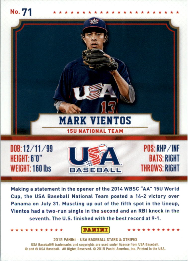 2015 USA Baseball Stars and Stripes Longevity Retail Gold Baseball Card Pick - Picture 115 of 167
