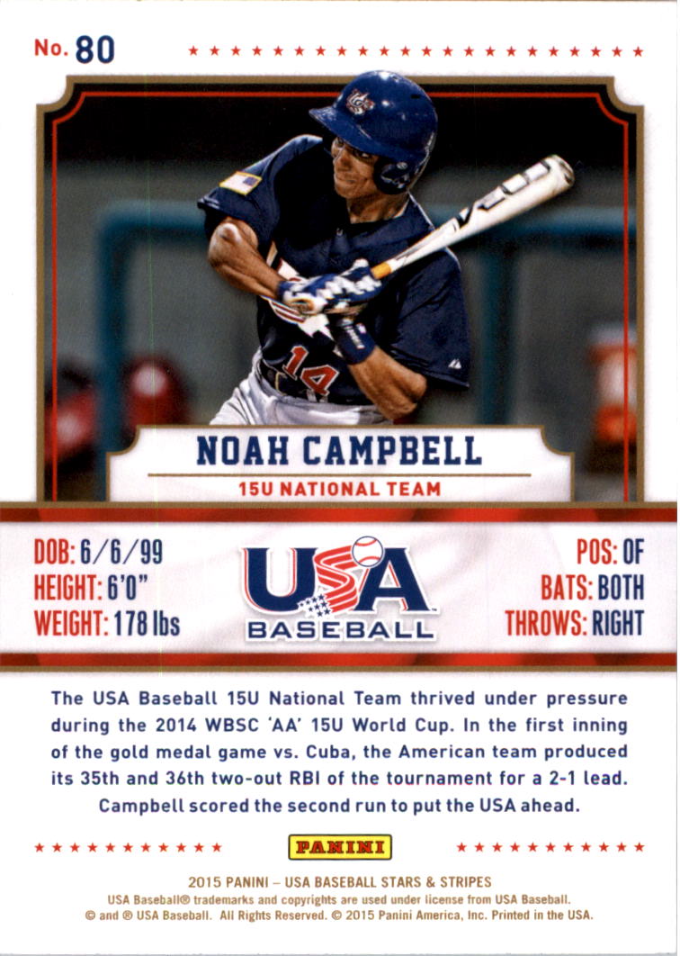 2015 USA Baseball Stars and Stripes Longevity Retail Gold Baseball Card Pick - Picture 133 of 167