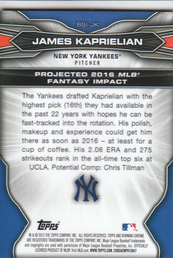 2015 Bowman Chrome Draft Baseball - Picture 251 of 313