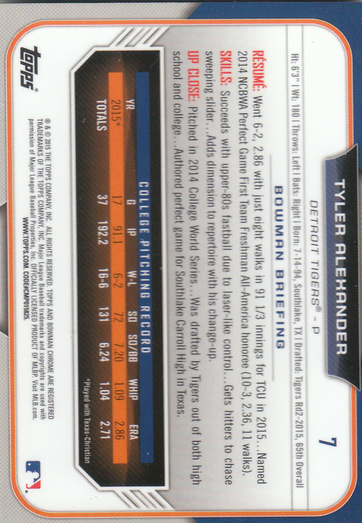 2015 Bowman Chrome Draft Baseball - Picture 279 of 313
