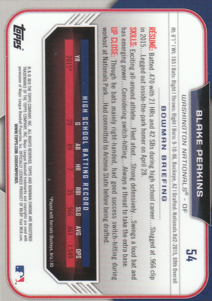 2015 Bowman Chrome Draft Baseball - Picture 287 of 313