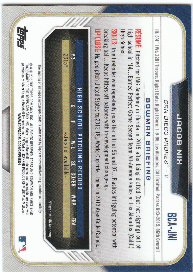 2015 Bowman Chrome Draft Baseball - Picture 217 of 313