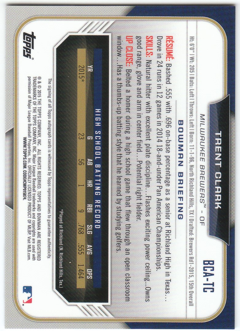 2015 Bowman Chrome Draft Baseball - Picture 223 of 313