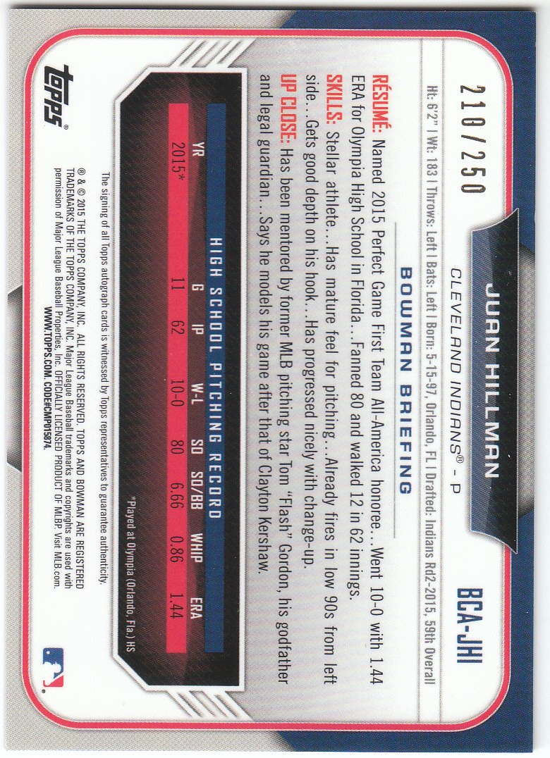 2015 Bowman Chrome Draft Baseball - Picture 225 of 313