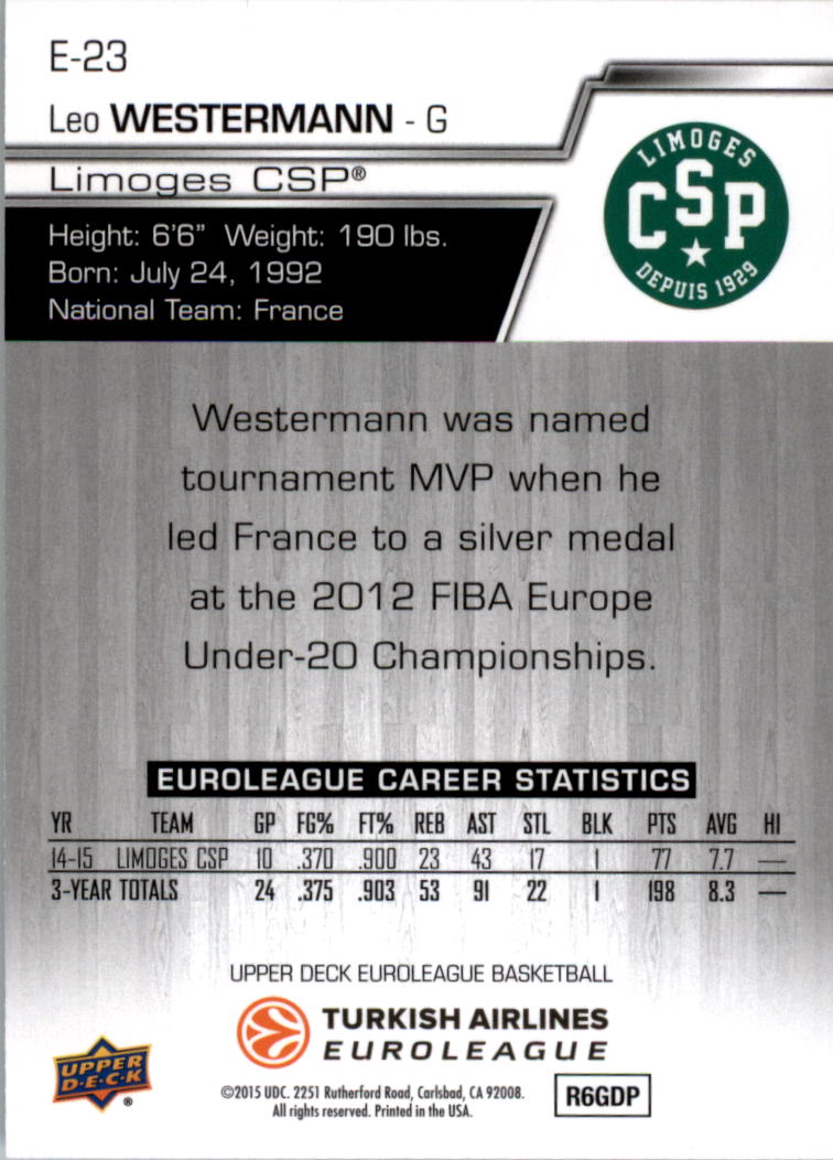 2015-16 Upper Deck Turkish Airlines Euroleague you pick - Picture 23 of 103