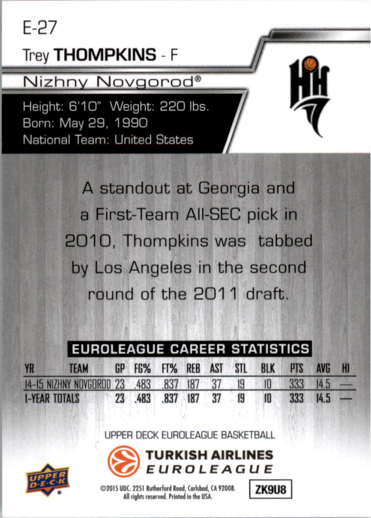 2015-16 Upper Deck Turkish Airlines Euroleague you pick - Picture 31 of 103