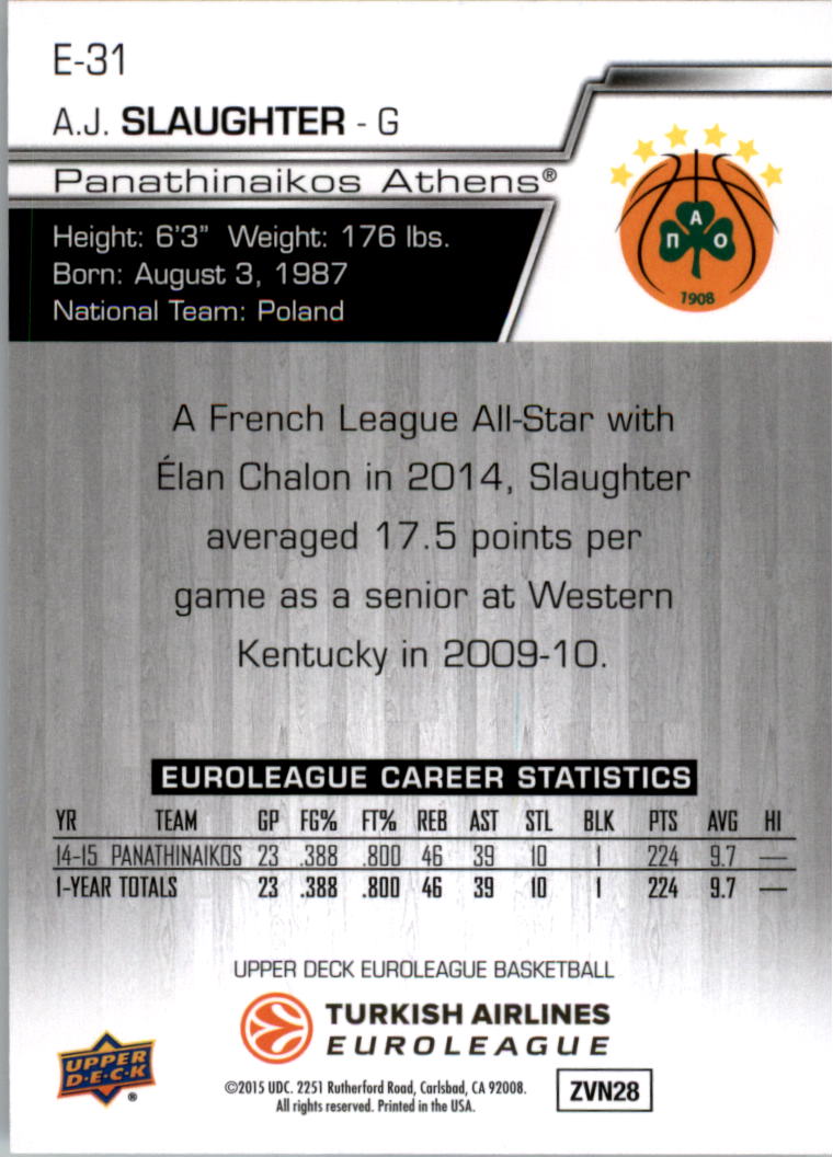 2015-16 Upper Deck Turkish Airlines Euroleague you pick - Picture 35 of 103