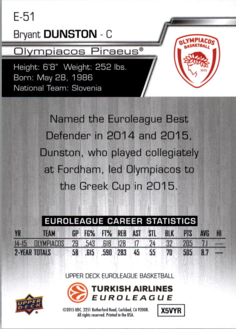 2015-16 Upper Deck Turkish Airlines Euroleague you pick - Picture 47 of 103