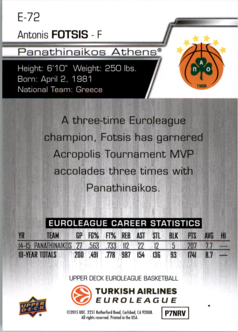2015-16 Upper Deck Turkish Airlines Euroleague you pick - Picture 71 of 103