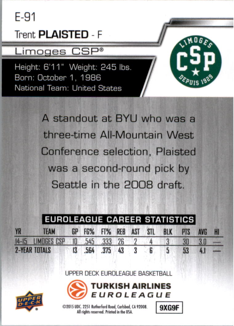 2015-16 Upper Deck Turkish Airlines Euroleague you pick - Picture 89 of 103