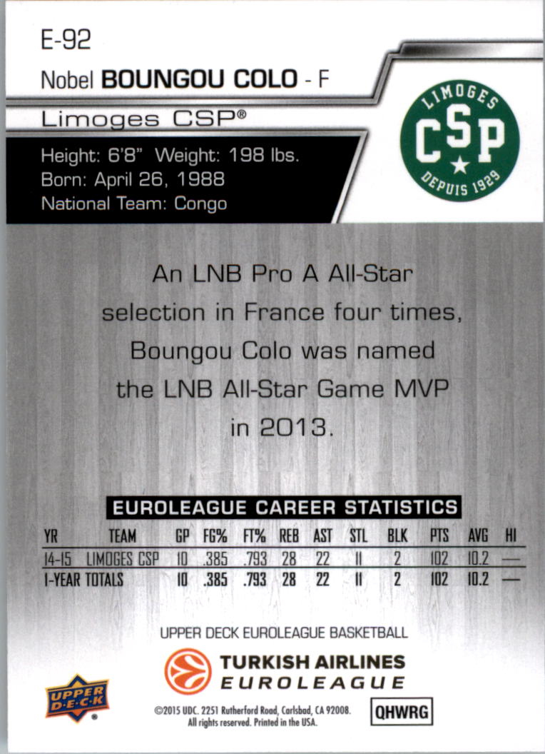 2015-16 Upper Deck Turkish Airlines Euroleague you pick - Picture 91 of 103