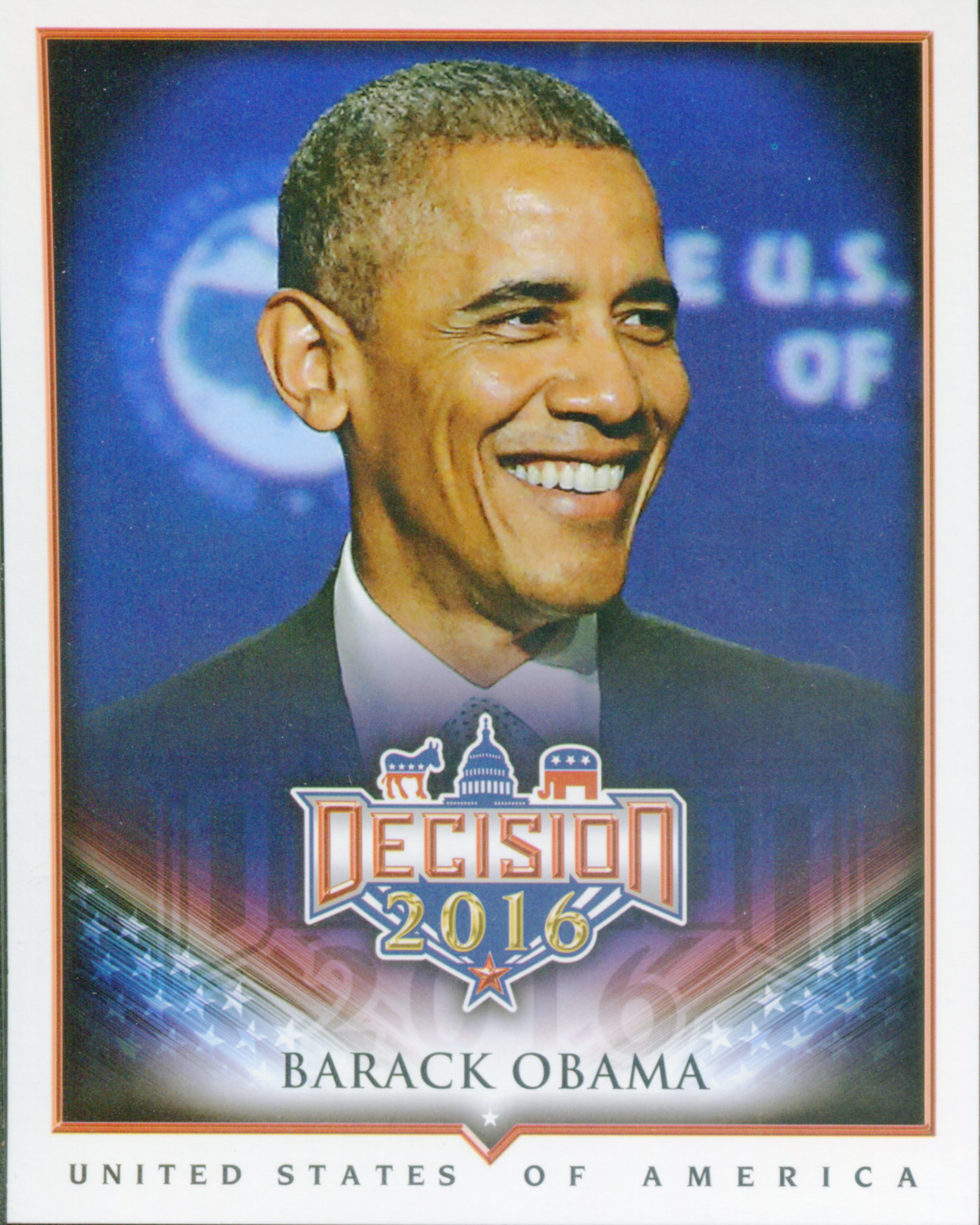 2016 Decision Jumbo Box Topper Series 1 Barack Obama J1 
