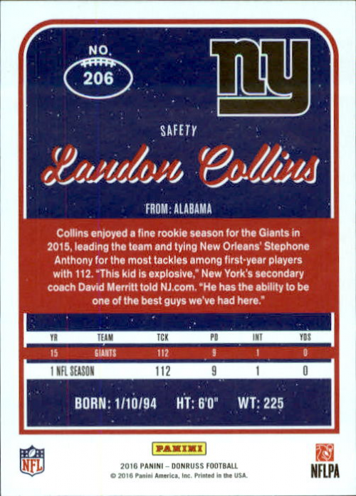 C.J #354 2016 Panini Donruss rookie fútbol card!!! prosise,