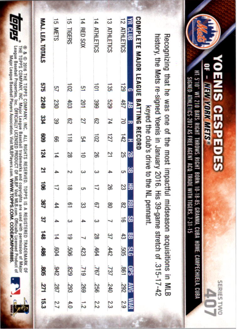 2016 Topps All-Star Game Silver 252-501 (you pick) - Picture 249 of 403