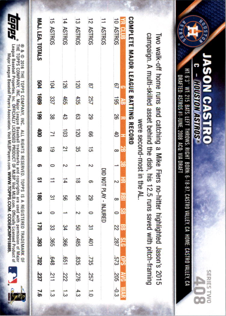 2016 Topps All-Star Game Silver 252-501 (you pick) - Picture 251 of 403