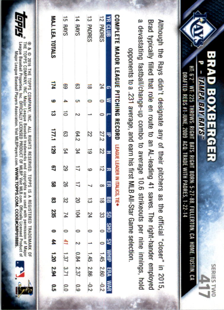 2016 Topps All-Star Game Silver 252-501 (you pick) - Picture 269 of 403