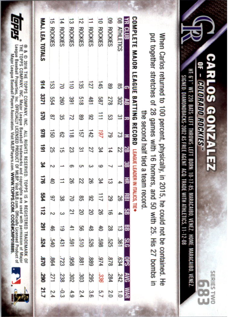 2016 Topps All-Star Game Silver 502-701 (you pick) - Picture 287 of 313