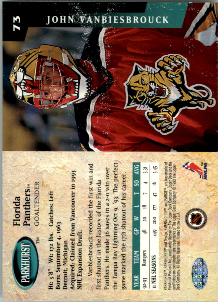 Scott Mellanby Florida Panthers Emerald Ice Parkhurst 1993 - All The Decor