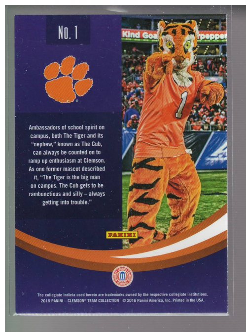 B0851- 2016 Panini Clemson Card #s 1-49 +Inserts -You Pick- 15+ FREE US SHIP