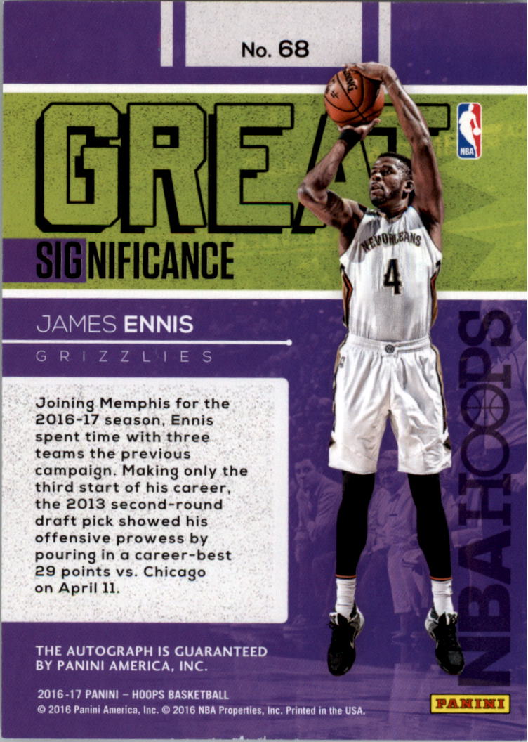 2016-17 Hoops Basketball Great SIGnificance AUTO Autographs You Pick - Picture 9 of 13