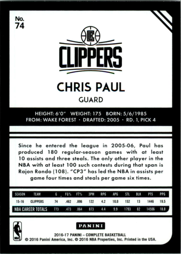 2016-17 Panini Complete Basketball Card Pick 1-250 - Picture 143 of 488