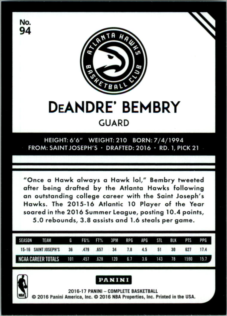 2016-17 Panini Complete Basketball Card Pick 1-250 - Picture 183 of 488