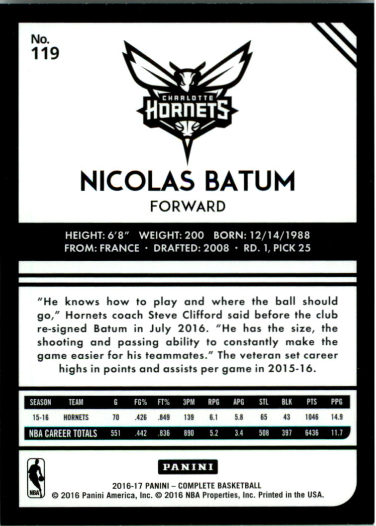 2016-17 Panini Complete Basketball Card Pick 1-250 - Picture 233 of 488