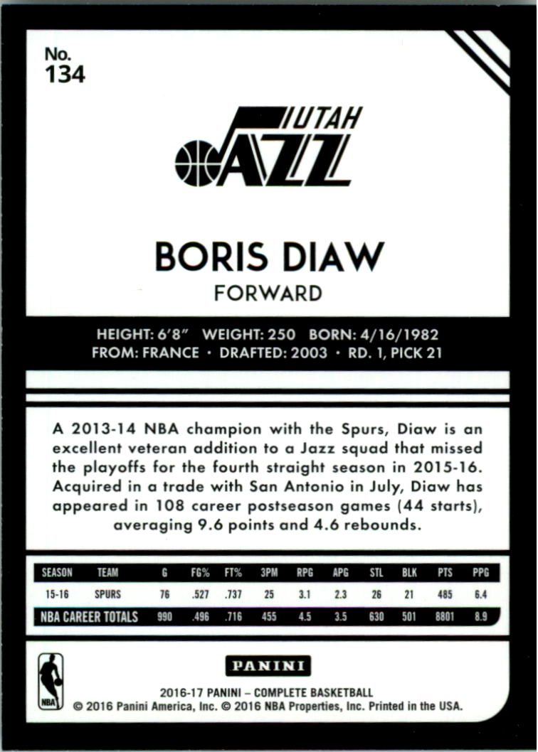 2016-17 Panini Complete Basketball Card Pick 1-250 - Picture 263 of 488