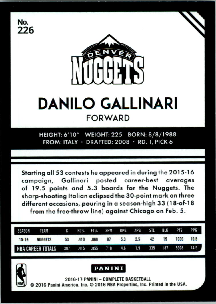 2016-17 Panini Complete Basketball Card Pick 1-250 - Picture 440 of 488