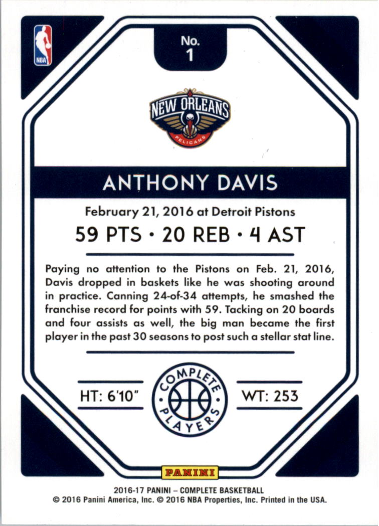 2016-17 Panini Complete Basketball Complete Players YOU PICK - Bild 3 von 11