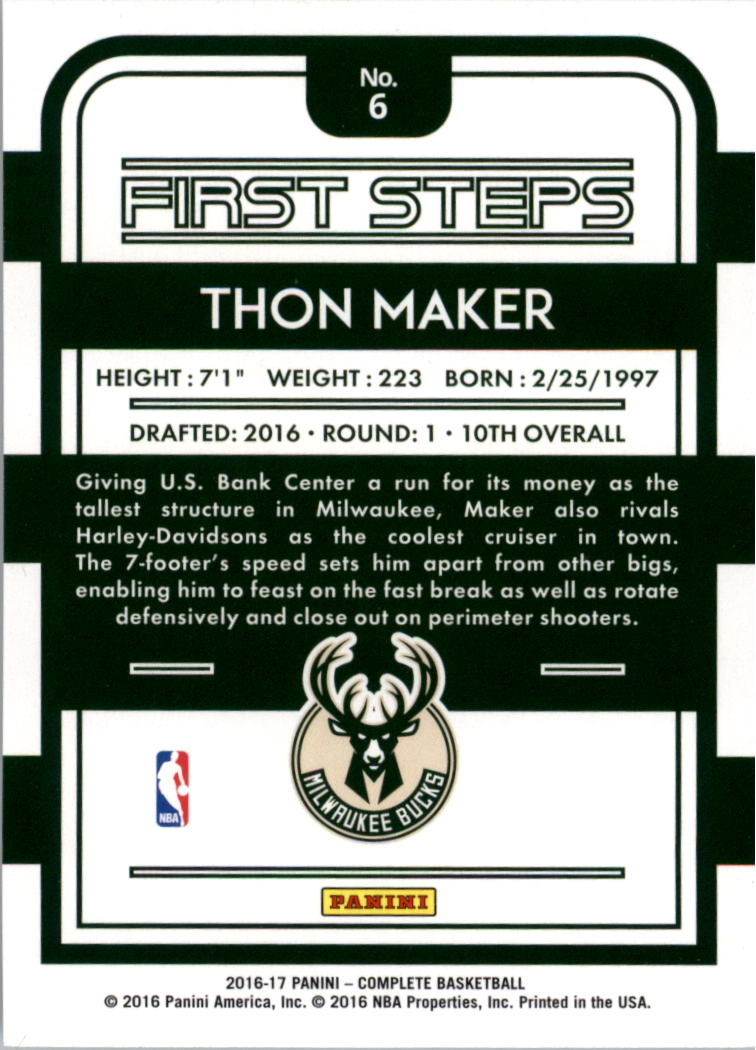 2016-17 Panini Complete Basketball First Steps YOU PICK - Picture 7 of 9