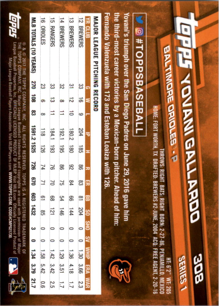 2017 Topps Baseball 301-400 YOU PICK - Picture 17 of 187