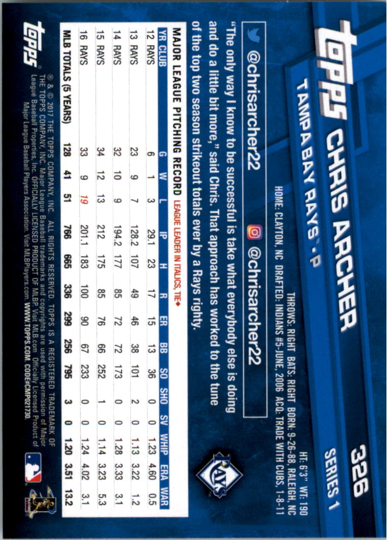 2017 Topps Baseball 301-400 YOU PICK - Picture 51 of 187