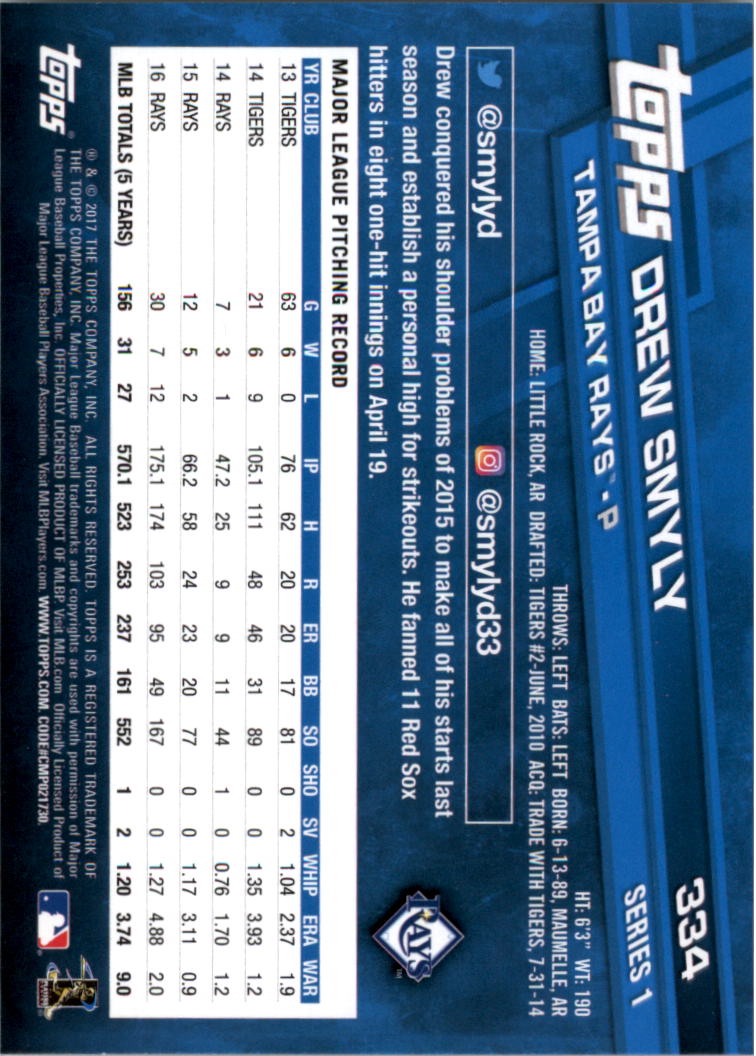 2017 Topps Baseball 301-400 YOU PICK - Picture 67 of 187