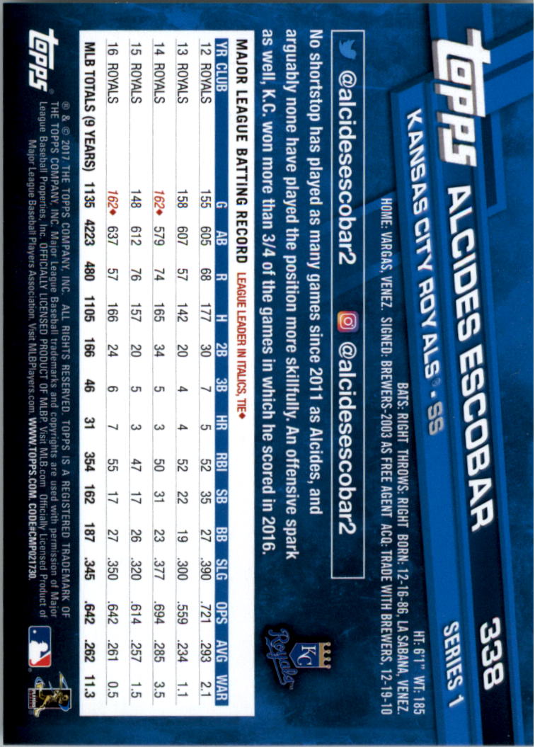 2017 Topps Baseball 301-400 YOU PICK - Picture 75 of 187