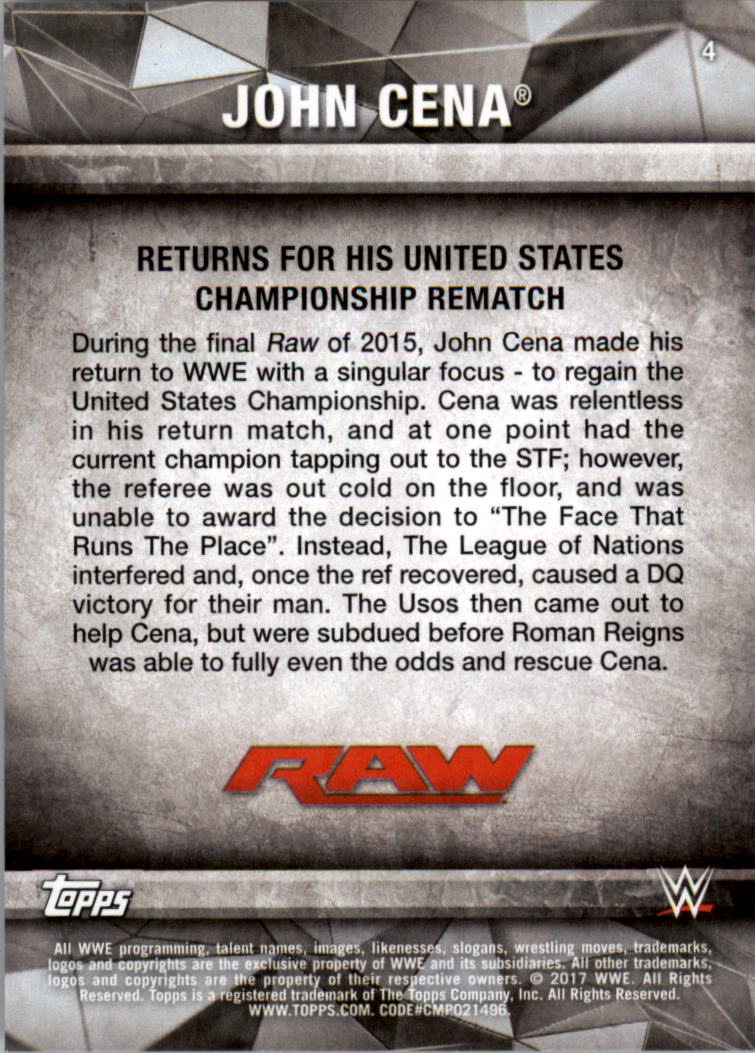 2017 Topps WWE Road to Wrestlemania you pick - Picture 9 of 179