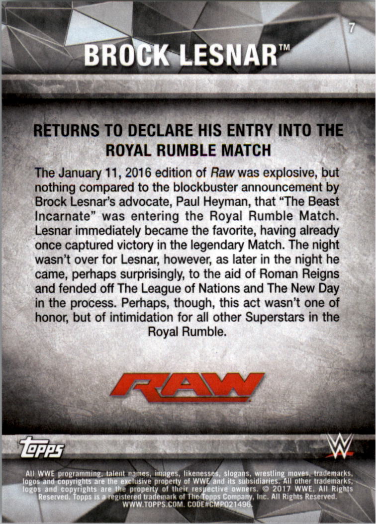 2017 Topps WWE Road to Wrestlemania you pick - Picture 15 of 179