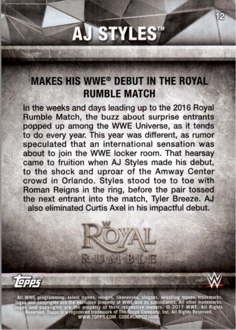 2017 Topps WWE Road to Wrestlemania you pick - Picture 23 of 179