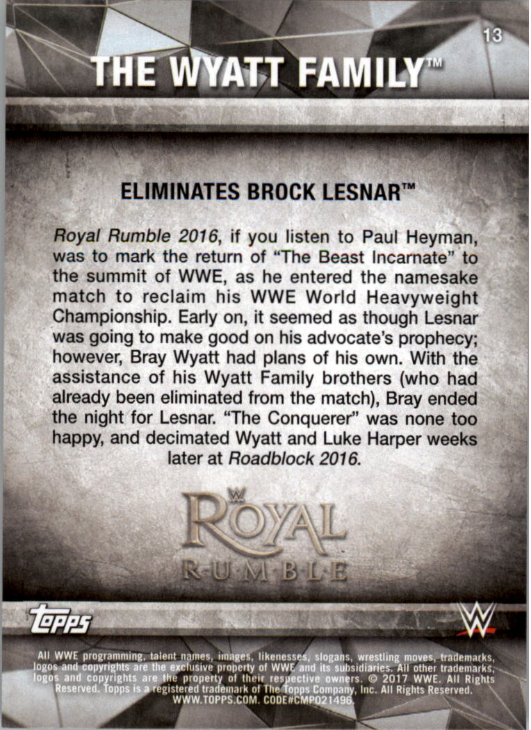 2017 Topps WWE Road to Wrestlemania you pick - Picture 25 of 179