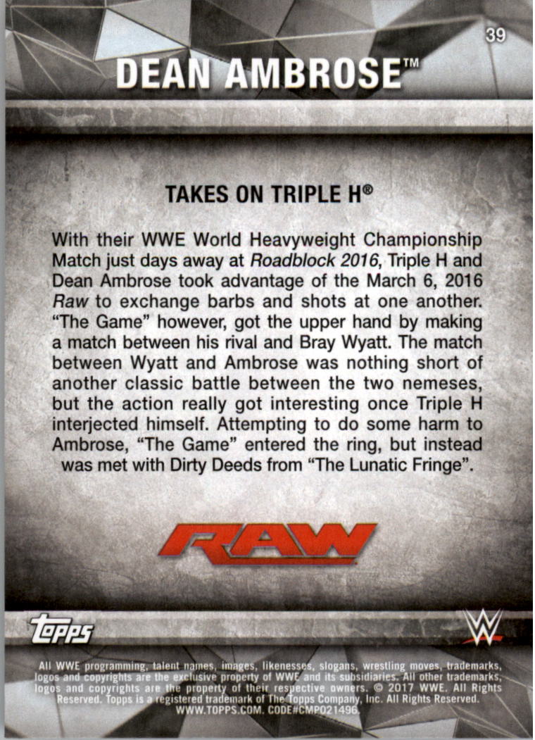 2017 Topps WWE Road to Wrestlemania you pick - Picture 75 of 179