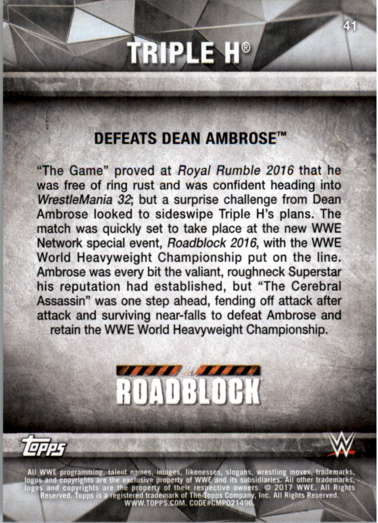 2017 Topps WWE Road to Wrestlemania you pick - Picture 79 of 179