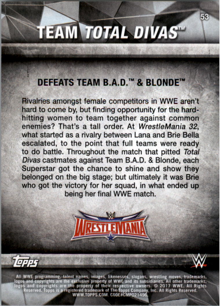 2017 Topps WWE Road to Wrestlemania you pick - Picture 97 of 179