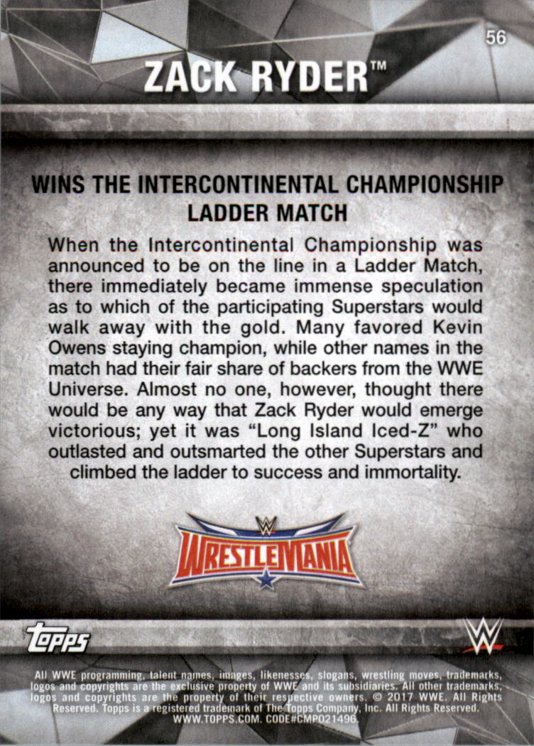 2017 Topps WWE Road to Wrestlemania you pick - Picture 103 of 179