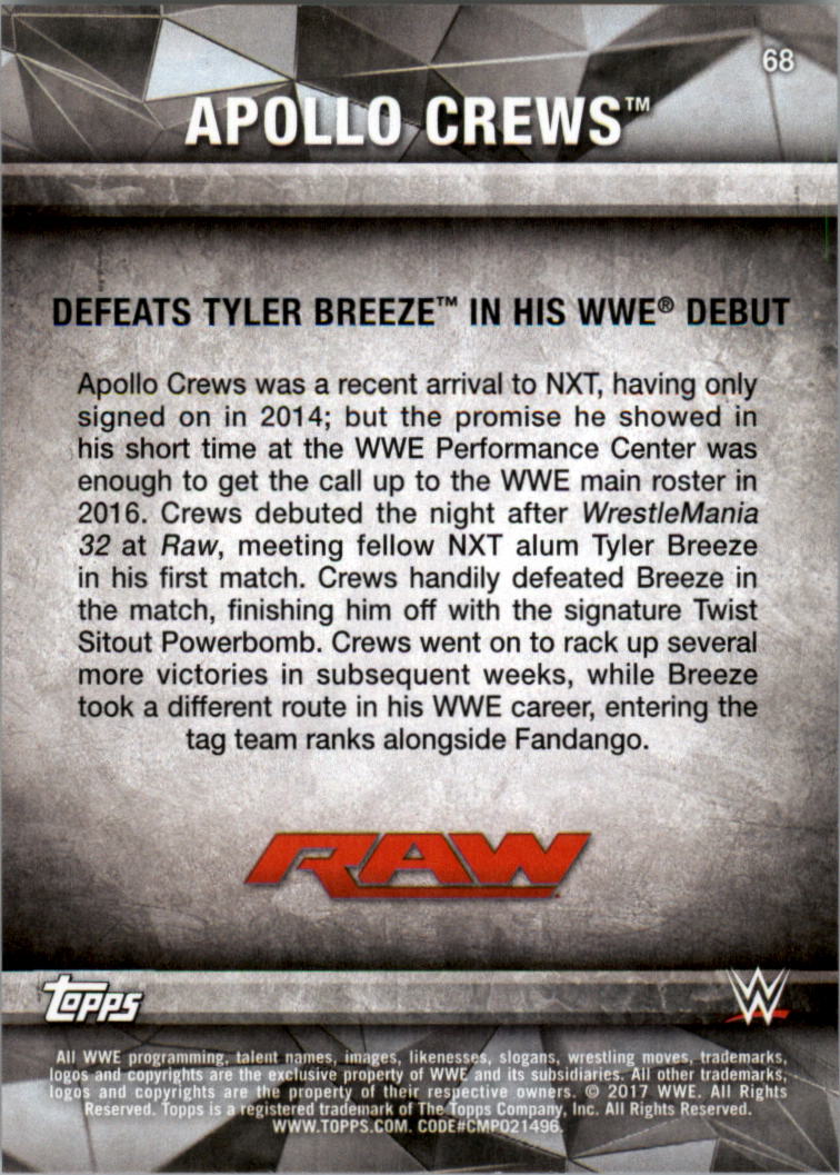 2017 Topps WWE Road to Wrestlemania you pick - Picture 119 of 179
