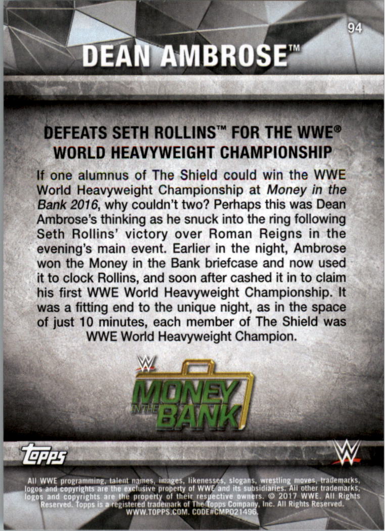2017 Topps WWE Road to Wrestlemania you pick - Picture 169 of 179