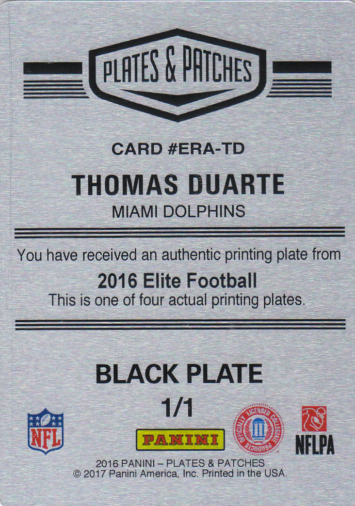 2016 Panini Plates & Patches Football - Bild 3 von 7