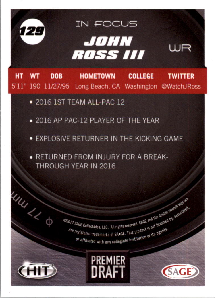 2017 SAGE HIT Premier Draft Red Parallel you pick - Picture 11 of 13